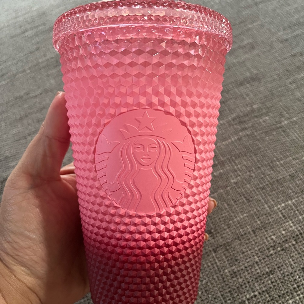 2022 Starbucks Valentines pink ombre studded 16oz cup NO STRAW